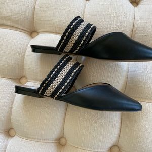 NWT Black mule slides